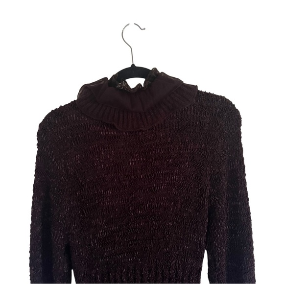 Pretty Angel Brown Long Ruffle Lace Cardigan Large - Picture 5 of 12